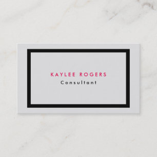 Plain Sophisticated Minimalist Grey Professional Business Card