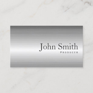 Plain Steel Metal Producer Business Card