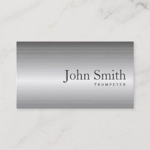 Plain Steel Metal Trumpeter Business Card