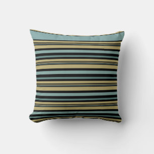 Plain Striped Olive green, Black and Grey Cushion