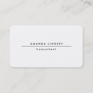 Plain Stylish Classic White Professional Creation Business Card