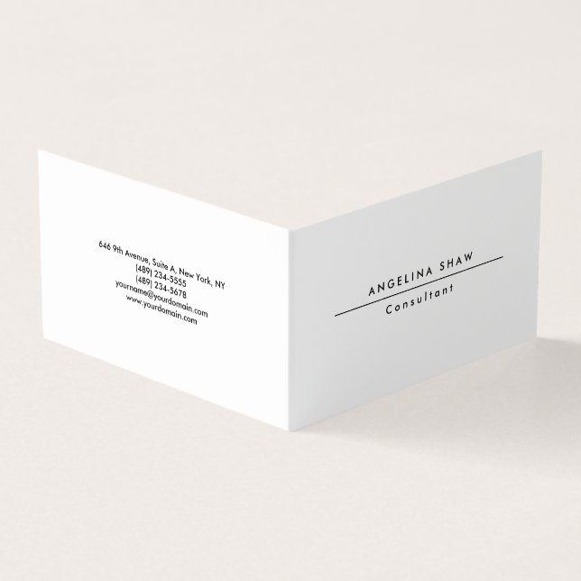 Plain Stylish White Professional Creation Business Card (Outside)