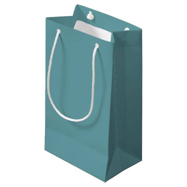 Plain Teal Background Small Gift Bag (Front Angled)