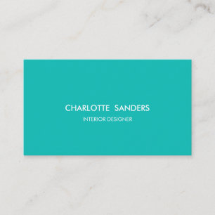 Plain teal minimalist luxury business card