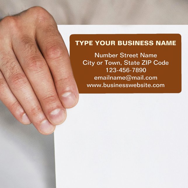 Plain Text Business Brand on Brown Shipping Label (Brown shipping label with your business brand in plain text)