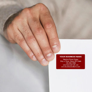 Plain Text Business Brand on Red Address Label