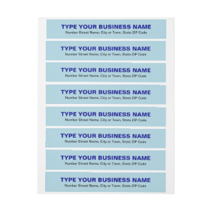 Plain Text Light Blue Business Wraparound Address Label