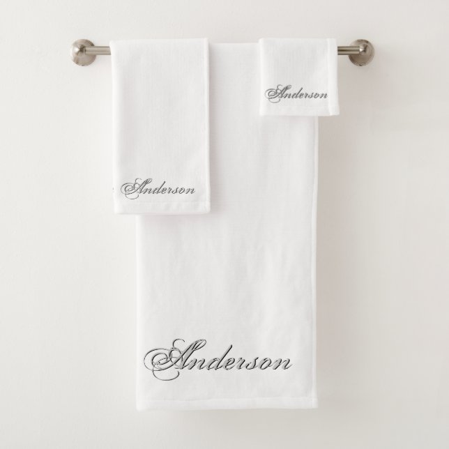 Plain Text Modern Chic Bath Towel Set (Insitu)