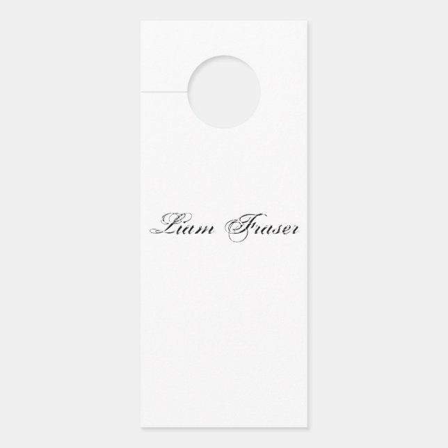 Plain Text Personalised Minimal Create Your Own Door Hanger (Front)