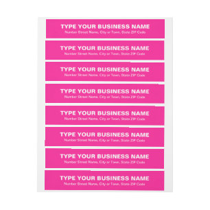 Plain Text Pink Business Wrap Around Address Label