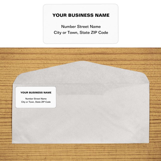 Plain Text White Business Address Label (Plain text white business address label on envelope)