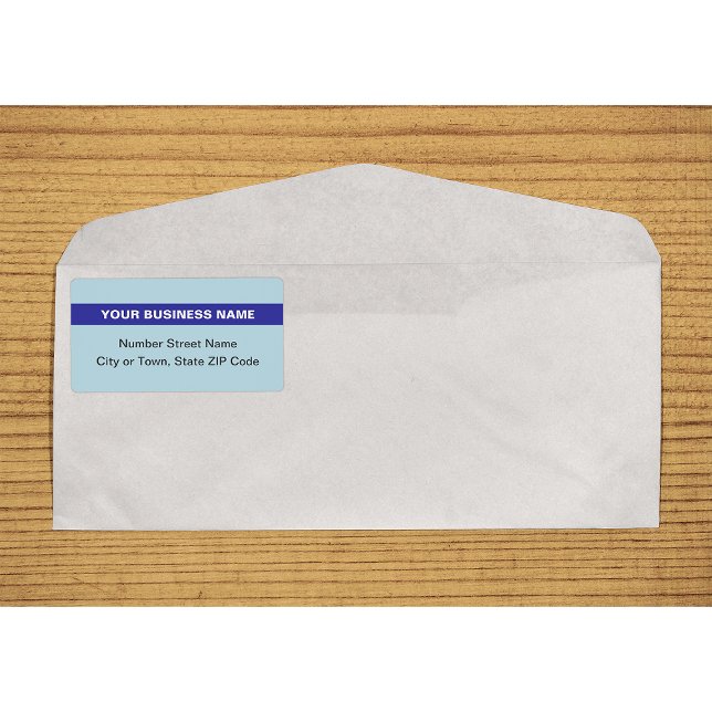 Plain Text With Highlight Light Blue Shipping (Plain text light blue shipping label with your highlighted business name on envelope)