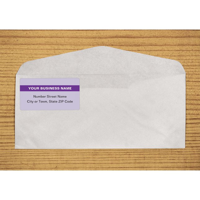 Plain Text With Highlight Purple Shipping Label (Plain text purple shipping label with your highlighted business name on envelope)
