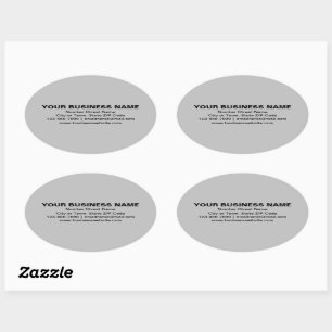 Plain Texts Business Brand on Grey Oval Sticker