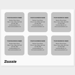 Plain Texts Business Brand on Grey Square Sticker