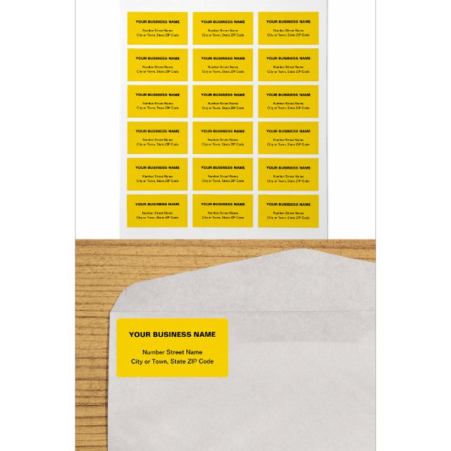 Plain Texts Business Brand on Yellow Address Label (Creator Uploaded)