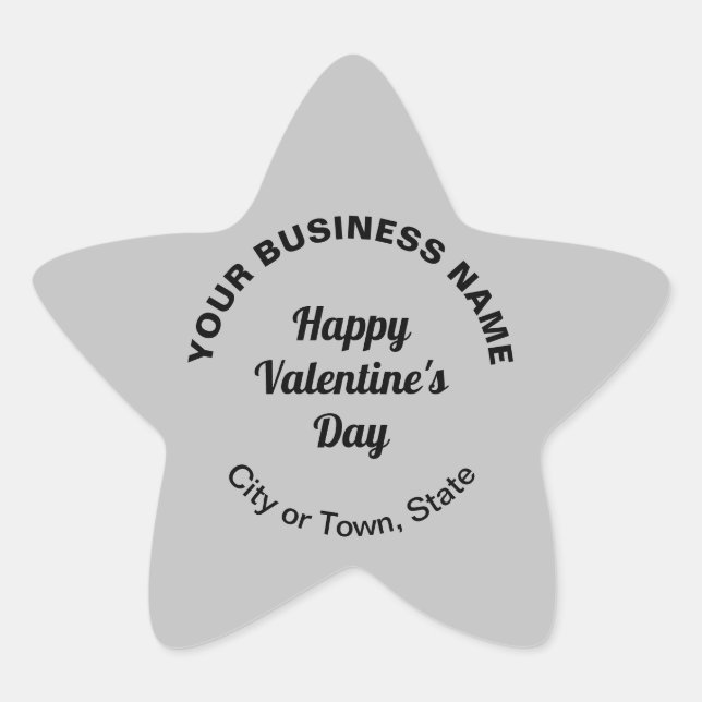 Plain Texts Business Valentine Grey Small Star Sticker (Front)
