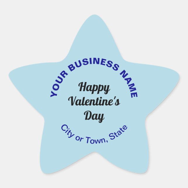 Plain Texts Business Valentine Light Blue Small Star Sticker (Front)