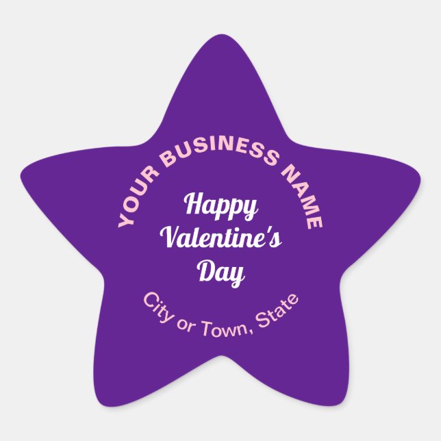 Plain Texts Business Valentine Purple Small Star Sticker (Front)