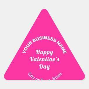 Plain Texts Business Valentine Small Pink Triangle Sticker