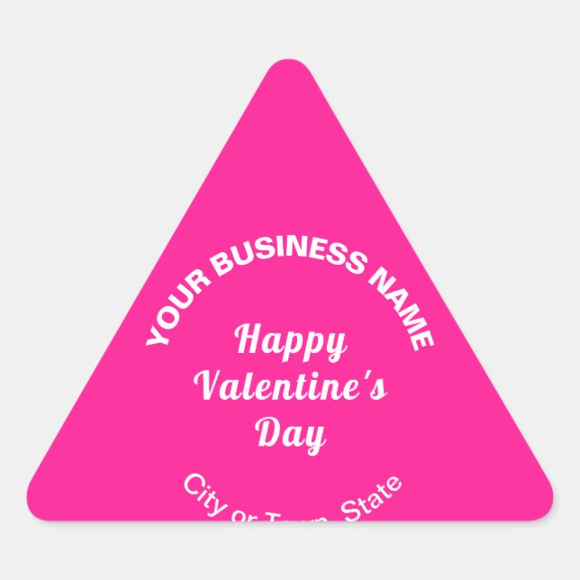 Plain Texts Business Valentine Small Pink Triangle Sticker (Front)