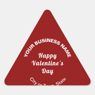 Plain Texts Business Valentine Small Red Triangle Sticker