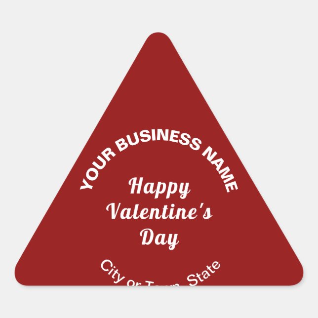 Plain Texts Business Valentine Small Red Triangle Sticker (Front)