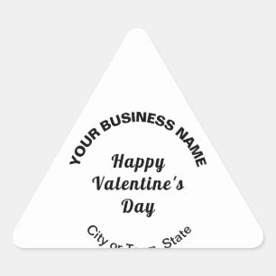 Plain Texts Business Valentine Small White Triangle Sticker