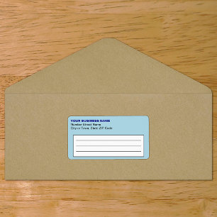 Plain Texts Light Blue Business Shipping Label