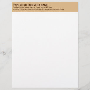 Plain Texts on Monochrome Brown Heading of Custom Letterhead