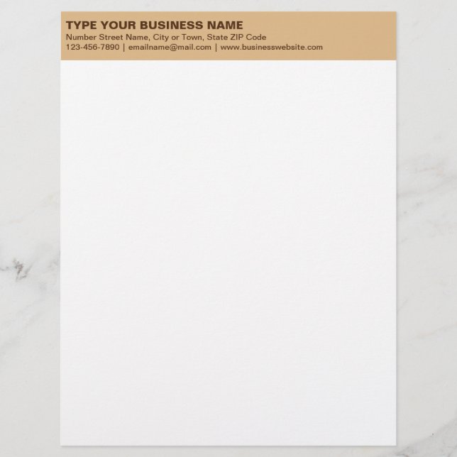 Plain Texts on Monochrome Brown Heading of Custom Letterhead (Front)