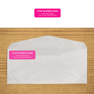 Plain Texts Pink Business Return Address Label