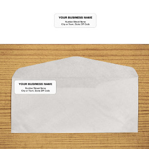 Plain Texts White Business Return Address Label
