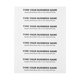 Plain Texts White Business Return Address Wrap Around Label
