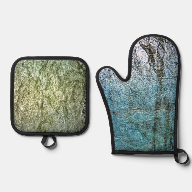 Plain texture oven mitt and pot holder,Common  Oven Mitt & Pot Holder Set (Front)