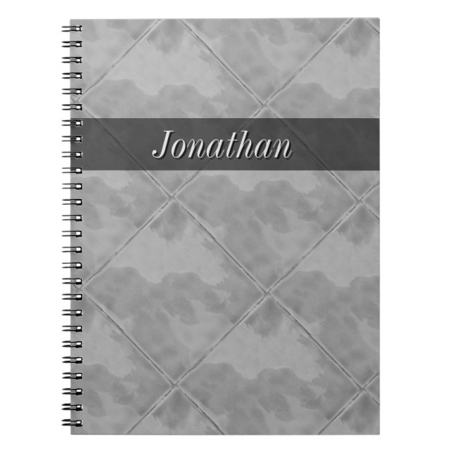 Plain Tile Ceramic Surface Grey any Text Notebook (Front)