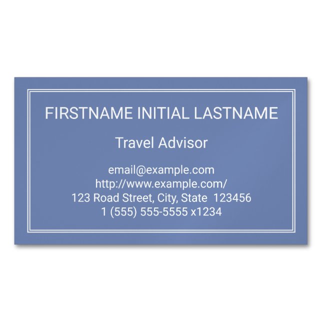 Plain Travel Advisor Magnetic Business Card (Front)