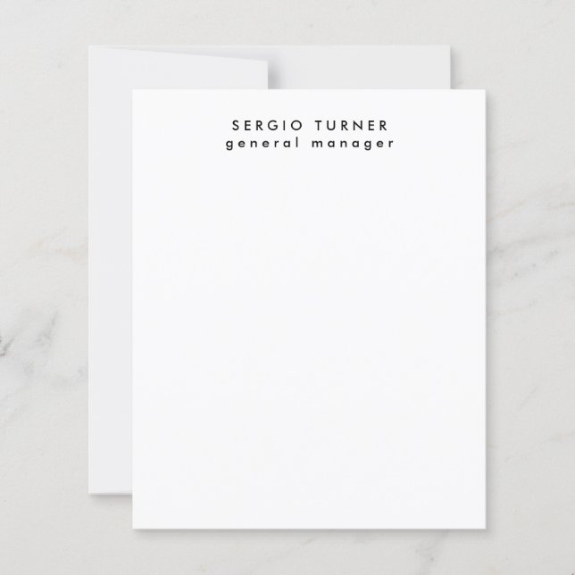 Plain Trendy Minimalist Professional Paper Sheet (Front)