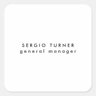 Plain Trendy Minimalist Professional Profile Square Sticker