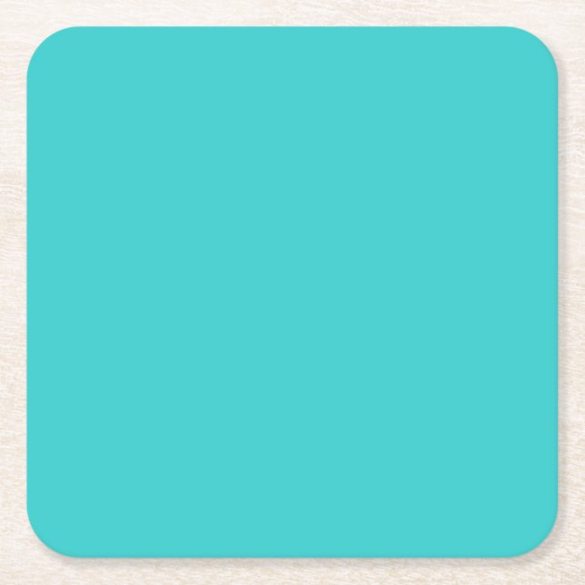 Plain Turquoise coaster square (Front)