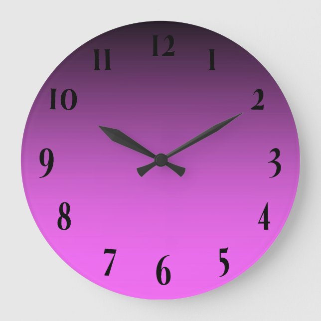 Plain Two Tone Pink Large Clock (Front)