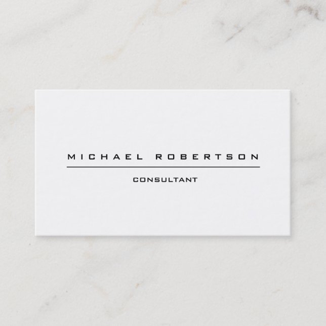 Plain Unique Special Black White Clear Business Card (Front)