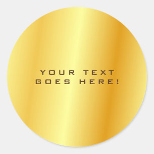 Plain Unique Special Gold Color Background Classic Round Sticker