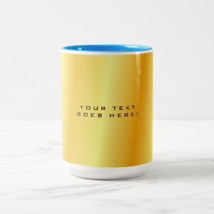 Plain Unique Special Gold Color Background Two-Tone Coffee Mug