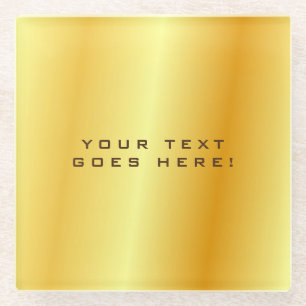 Plain Unique Special Gold Colour Background Glass Coaster