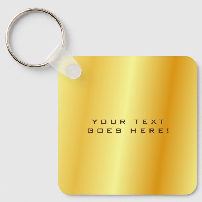 Plain Unique Special Gold Colour Background Key Ring (Front)
