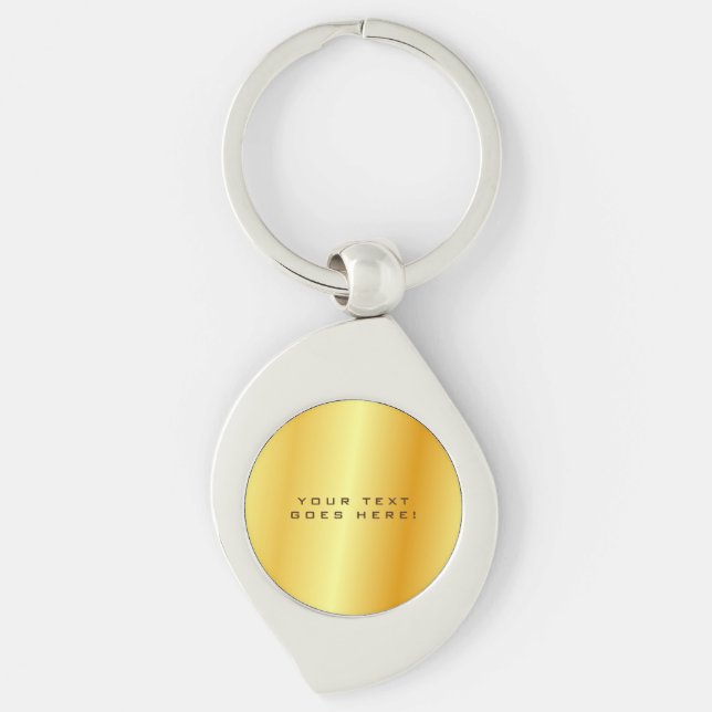 Plain Unique Special Gold Colour Background Key Ring (Front)
