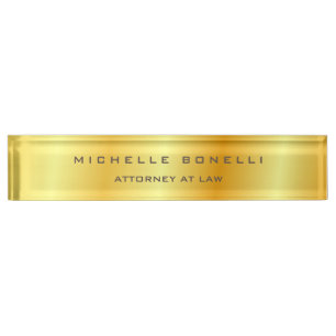 Plain Unique Special Gold Colour Background Lawyer Nameplate