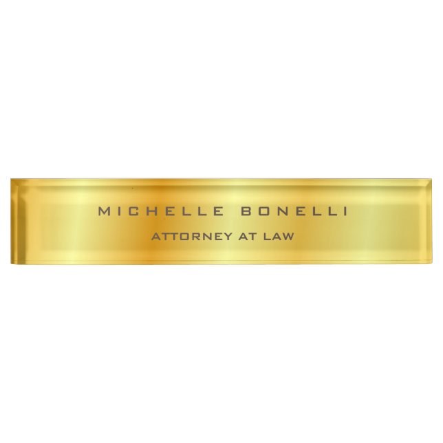 Plain Unique Special Gold Colour Background Lawyer Nameplate (Front)