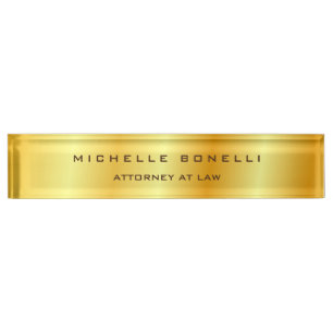 Plain Unique Special Gold Colour Background Lawyer Nameplate